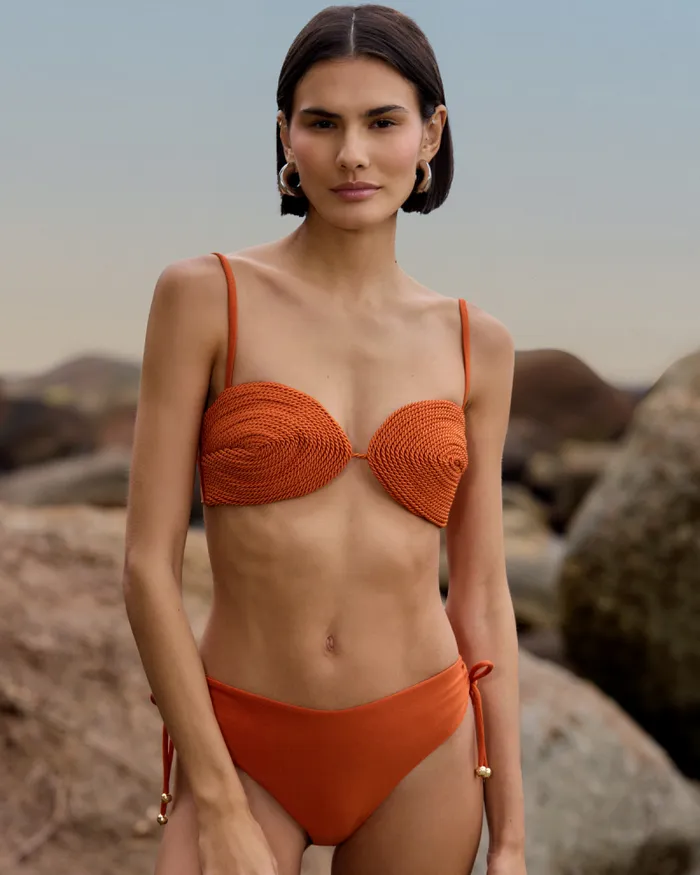 Women Bikinis PatBO JERSEY SANDS BRAIDED BIKINI TOP Papric