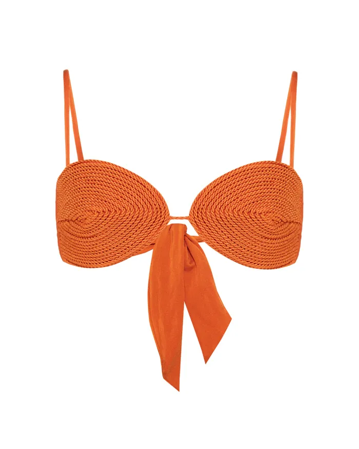 Women Bikinis PatBO JERSEY SANDS BRAIDED BIKINI TOP Papric