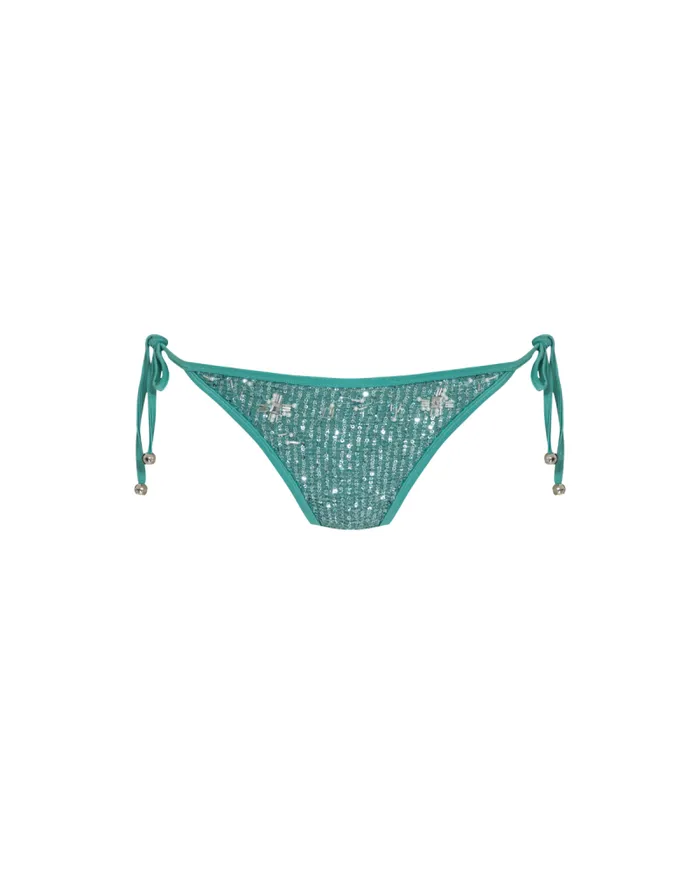 Women Bikinis PatBO Sequin Bikini Bottom FINAL SALE Aqua