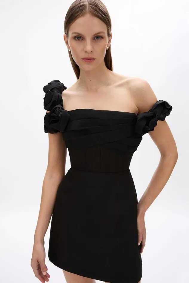Women Black Dresses Rachel Gilbert HENLEY MINI Women Black Dresses Rachel Gilbert HENLEY MINI