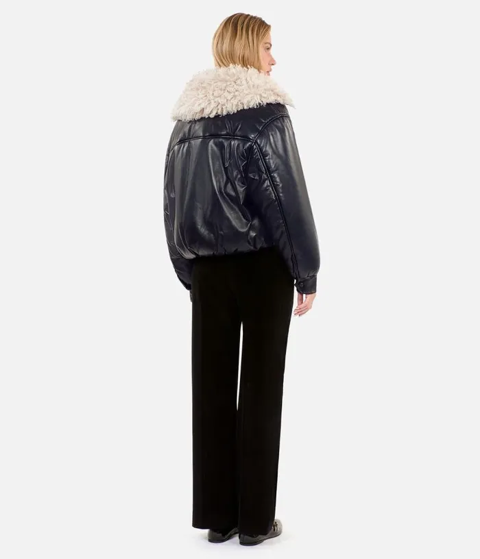 Women Black Leathereffect Jacket THE KOOPLES Coats and Jackets
