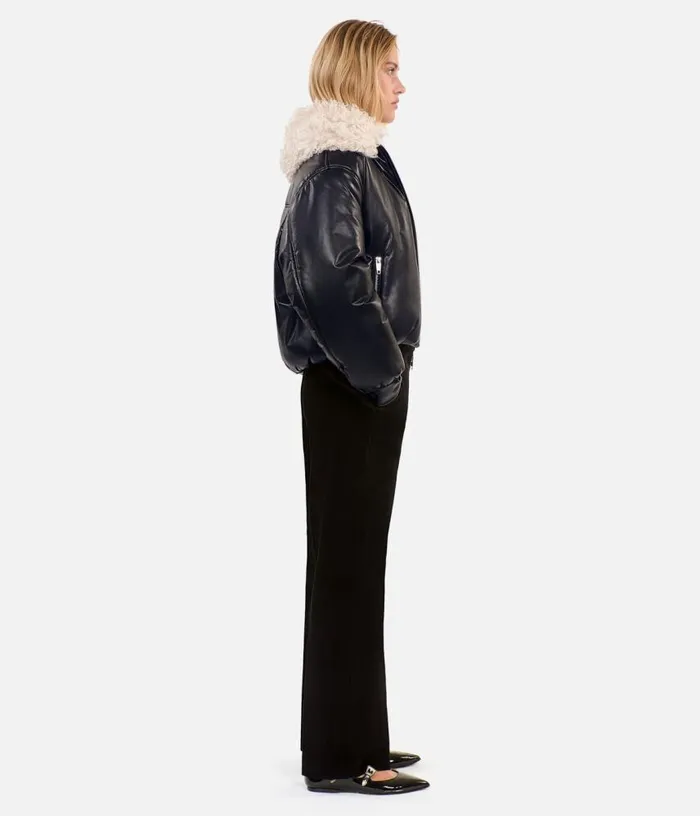 Women Black Leathereffect Jacket THE KOOPLES Coats and Jackets