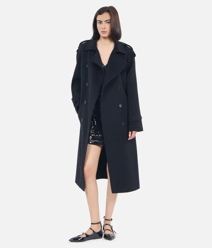Women Black Trench Style Coat THE KOOPLES Coats and Jackets