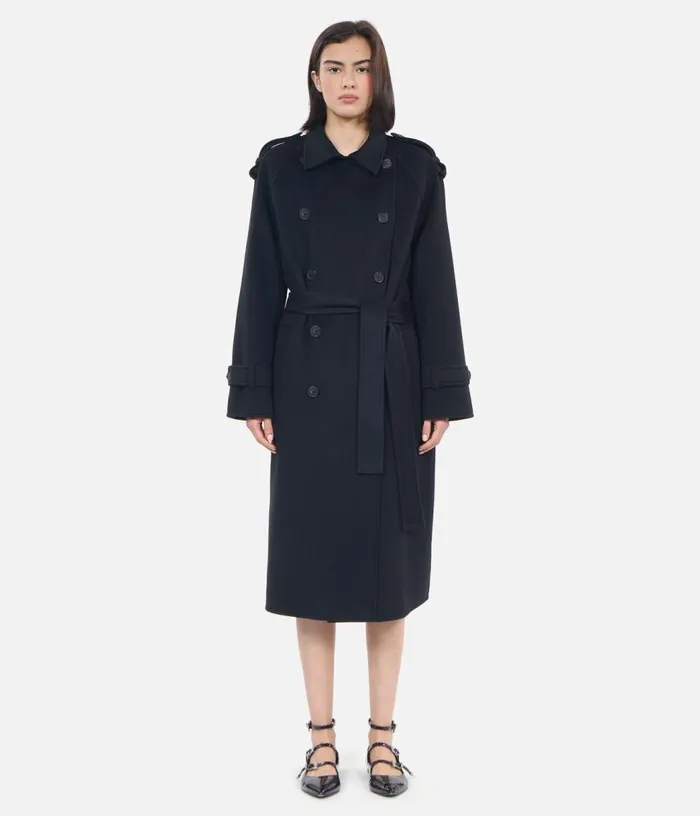 Women Black Trench Style Coat THE KOOPLES Coats and Jackets