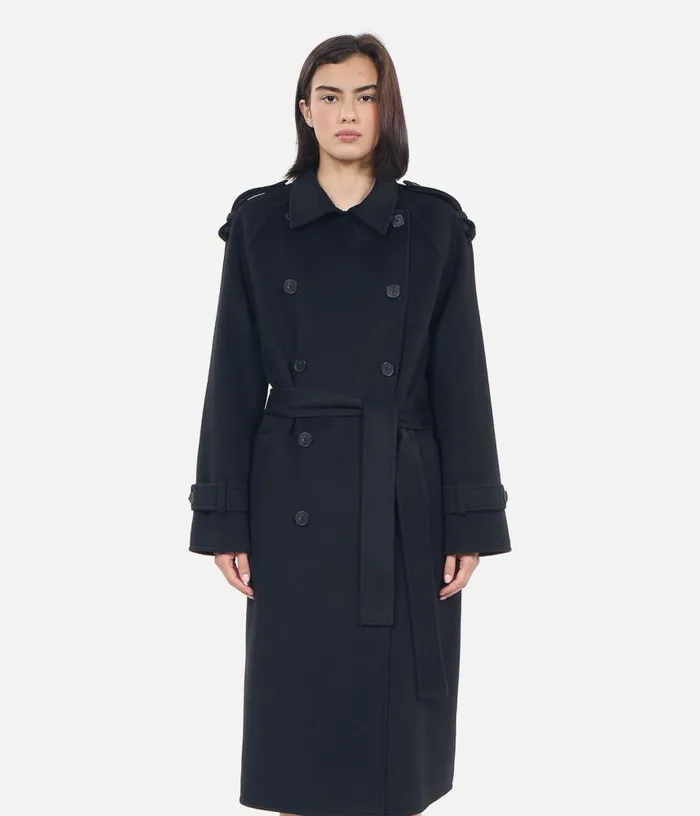 Women Black Trench Style Coat THE KOOPLES Coats and Jackets