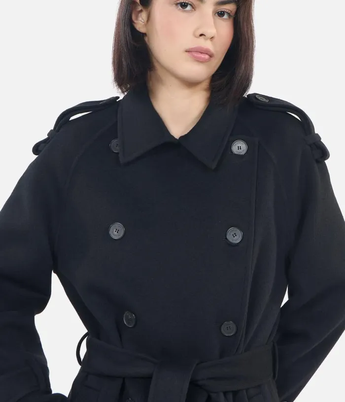 Women Black Trench Style Coat THE KOOPLES Coats and Jackets