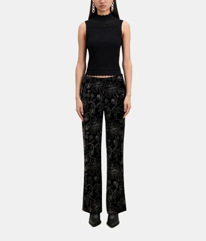 Women Black Velvet Suit Trousers THE KOOPLES Blazers and Suits