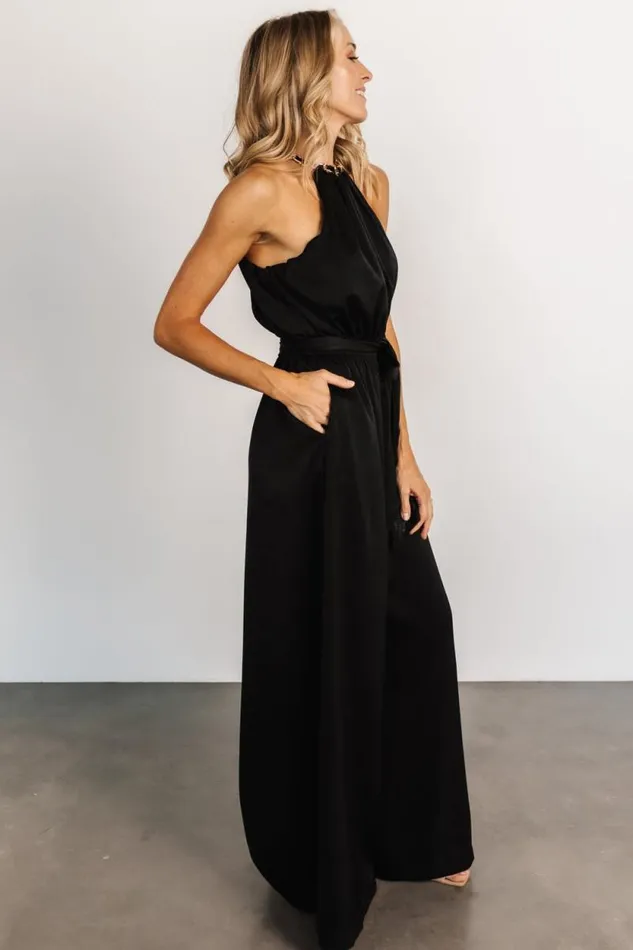 Women Blaire Satin Jumpsuit Black Baltic Born Jumpsuits and Rompers Women Blaire Satin Jumpsuit Black Baltic Born Jumpsuits and Rompers