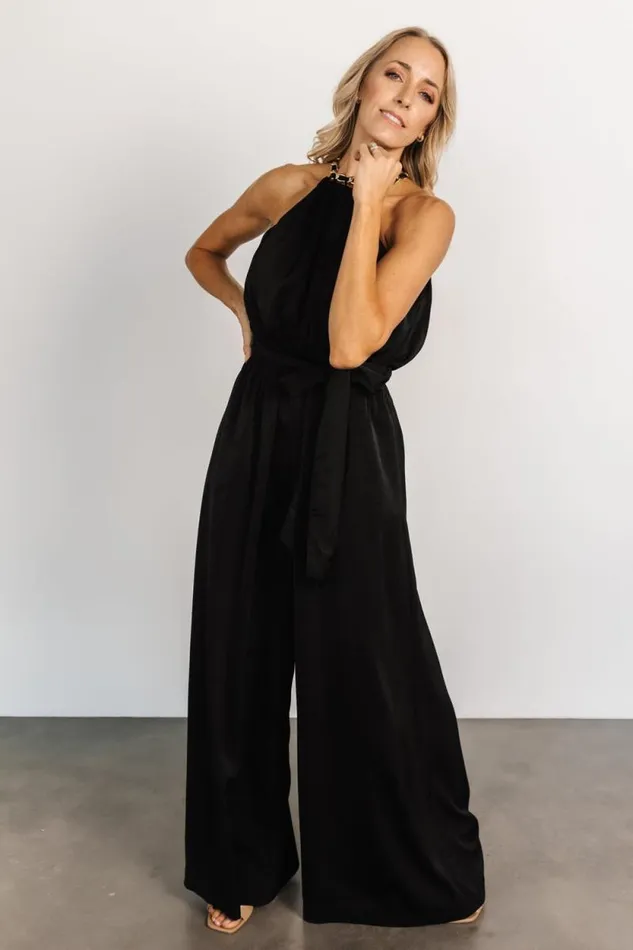 Women Blaire Satin Jumpsuit Black Baltic Born Jumpsuits and Rompers Women Blaire Satin Jumpsuit Black Baltic Born Jumpsuits and Rompers