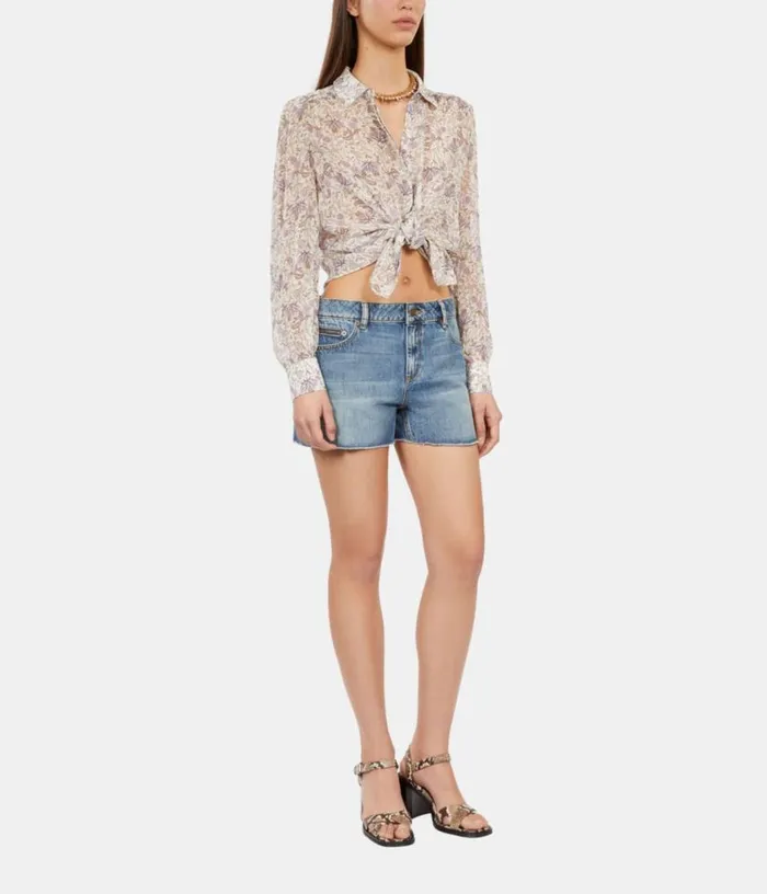 Women Blue Denim Shorts THE KOOPLES Skirts and Shorts