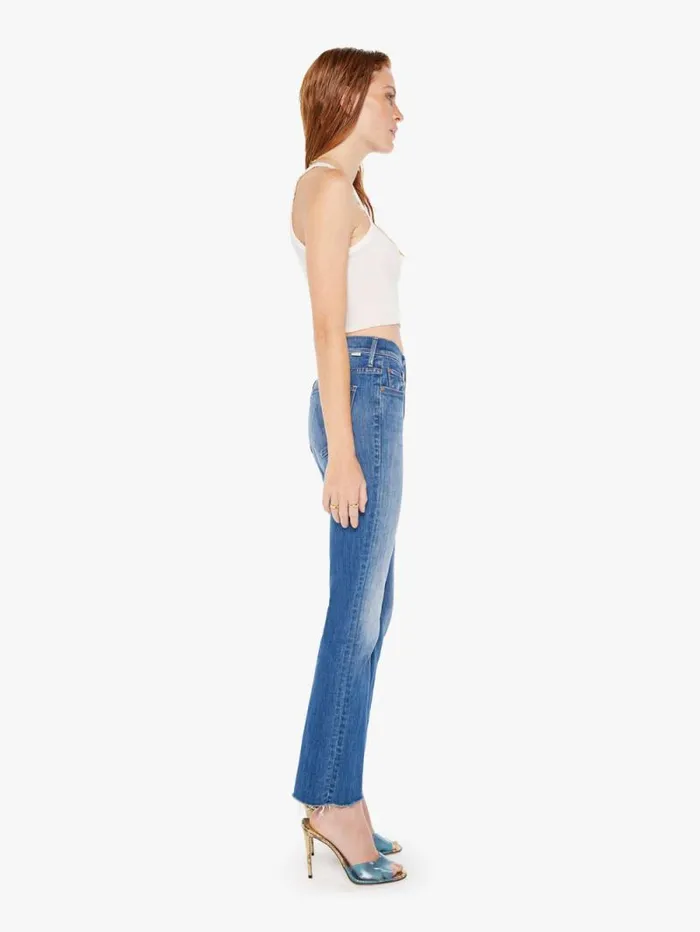 Women Bootcut Mother Denim The Insider Flood Fray Blue medium
