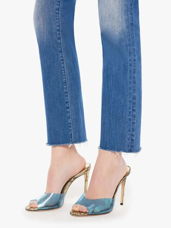 Women Bootcut Mother Denim The Insider Flood Fray Blue medium