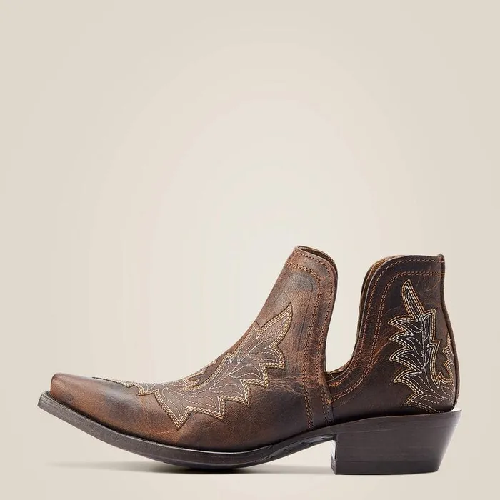 Women Booties Ariat Dixon Low Heel Western Boot Rhino Tan Women Booties Ariat Dixon Low Heel Western Boot Rhino Tan