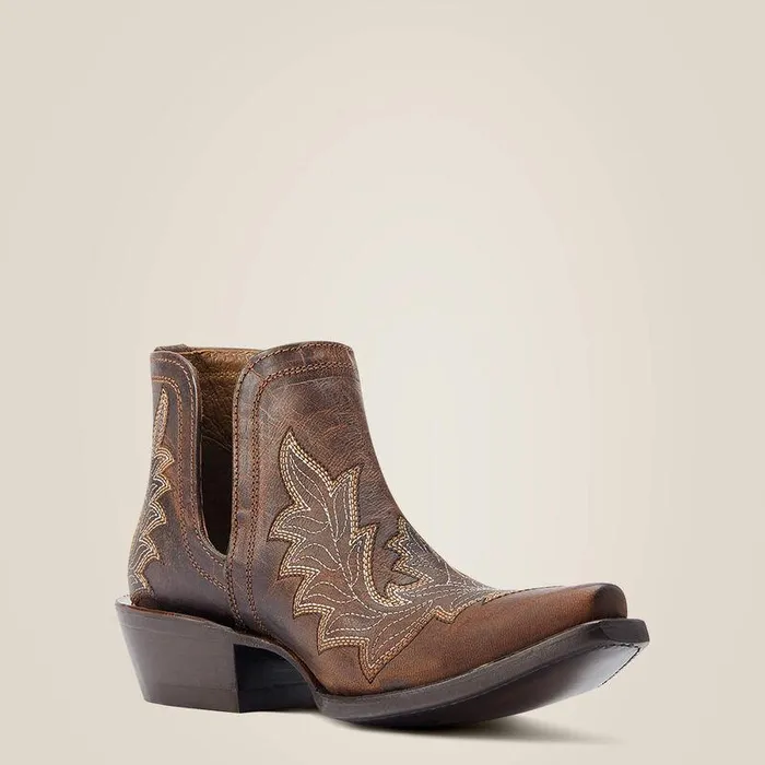 Women Booties Ariat Dixon Low Heel Western Boot Rhino Tan Women Booties Ariat Dixon Low Heel Western Boot Rhino Tan