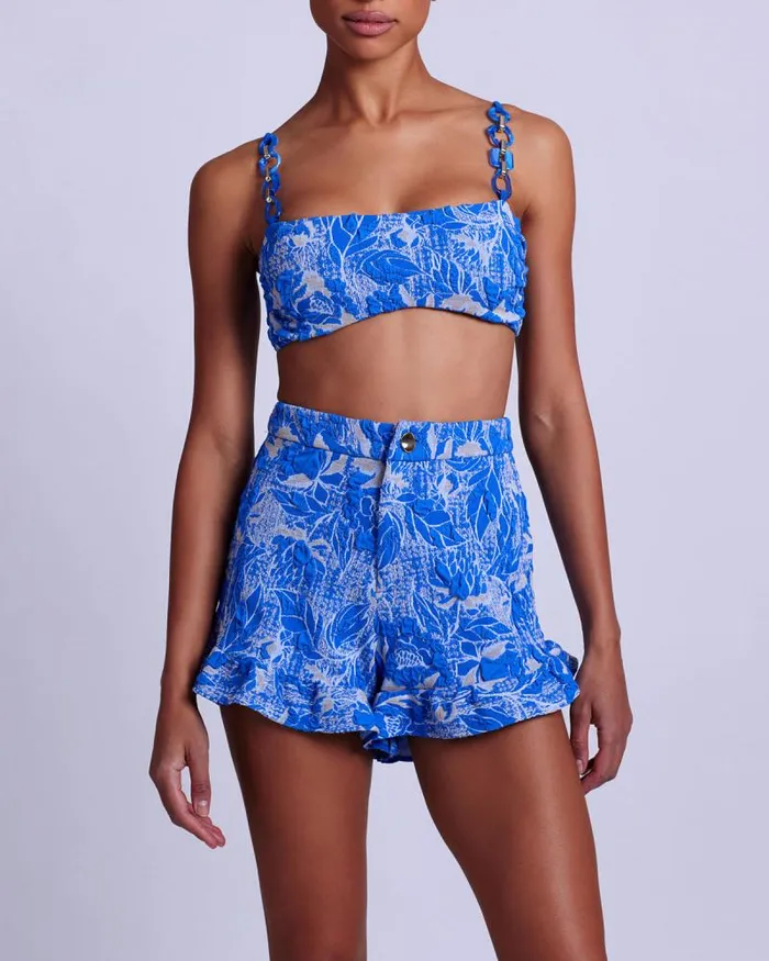 Women Bottoms PatBO Jacquard Shorts FINAL SALE Lapis