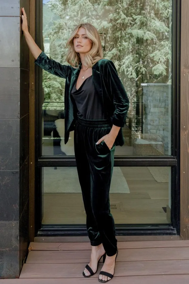 Women Brinton Velvet Blazer Dark Green Baltic Born Outerwear Women Brinton Velvet Blazer Dark Green Baltic Born Outerwear