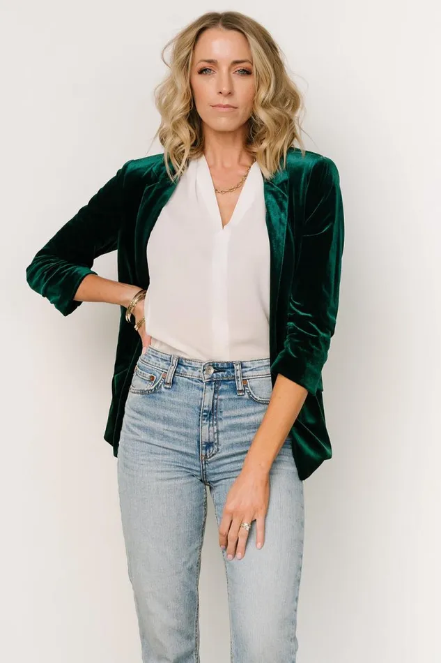 Women Brinton Velvet Blazer Dark Green Baltic Born Outerwear Women Brinton Velvet Blazer Dark Green Baltic Born Outerwear