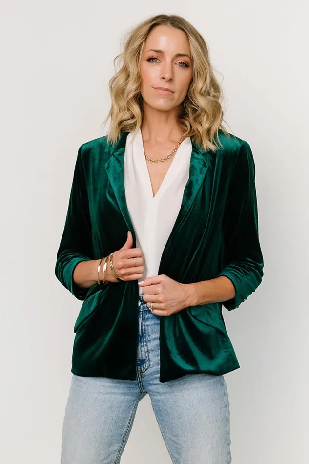 Women Brinton Velvet Blazer Dark Green Baltic Born Outerwear Women Brinton Velvet Blazer Dark Green Baltic Born Outerwear