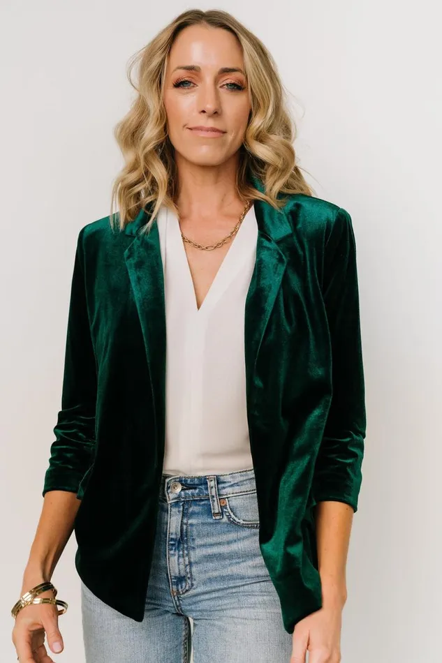 Women Brinton Velvet Blazer Dark Green Baltic Born Outerwear Women Brinton Velvet Blazer Dark Green Baltic Born Outerwear