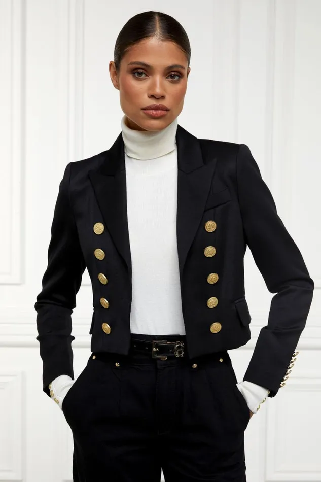 Women Brompton Jacket Black Barathea Holland Cooper Tailoring