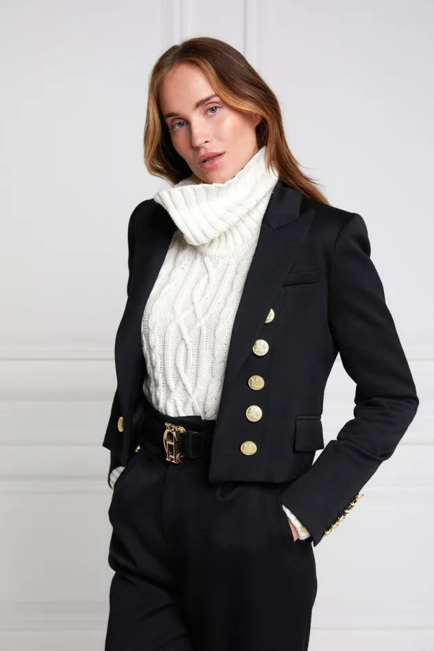 Women Brompton Jacket Black Barathea Holland Cooper Tailoring