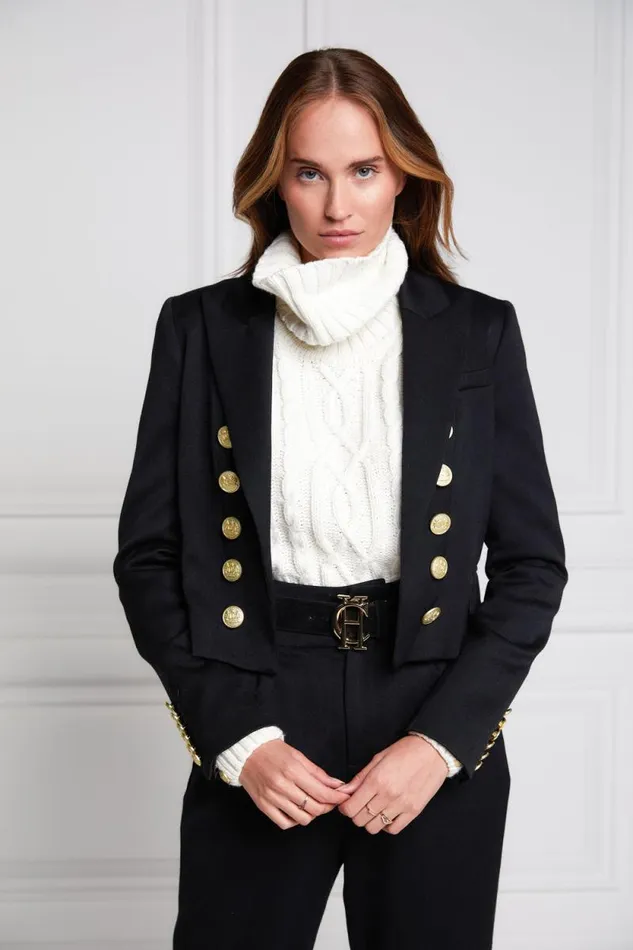 Women Brompton Jacket Black Barathea Holland Cooper Tailoring