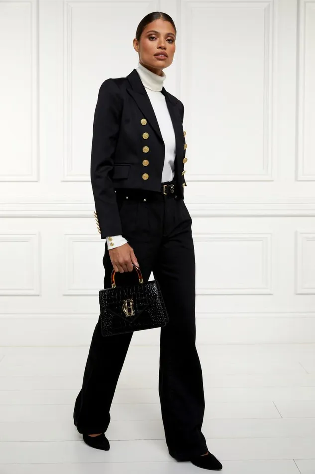 Women Brompton Jacket Black Barathea Holland Cooper Tailoring