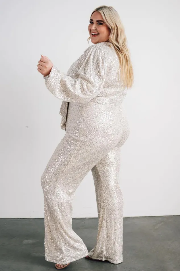 Women Brussels Sequin Jumpsuit Cream Baltic Born Jumpsuits and Rompers