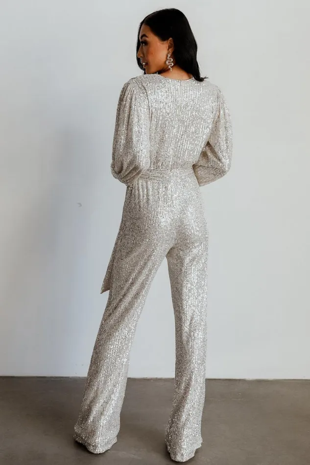 Women Brussels Sequin Jumpsuit Cream Baltic Born Jumpsuits and Rompers