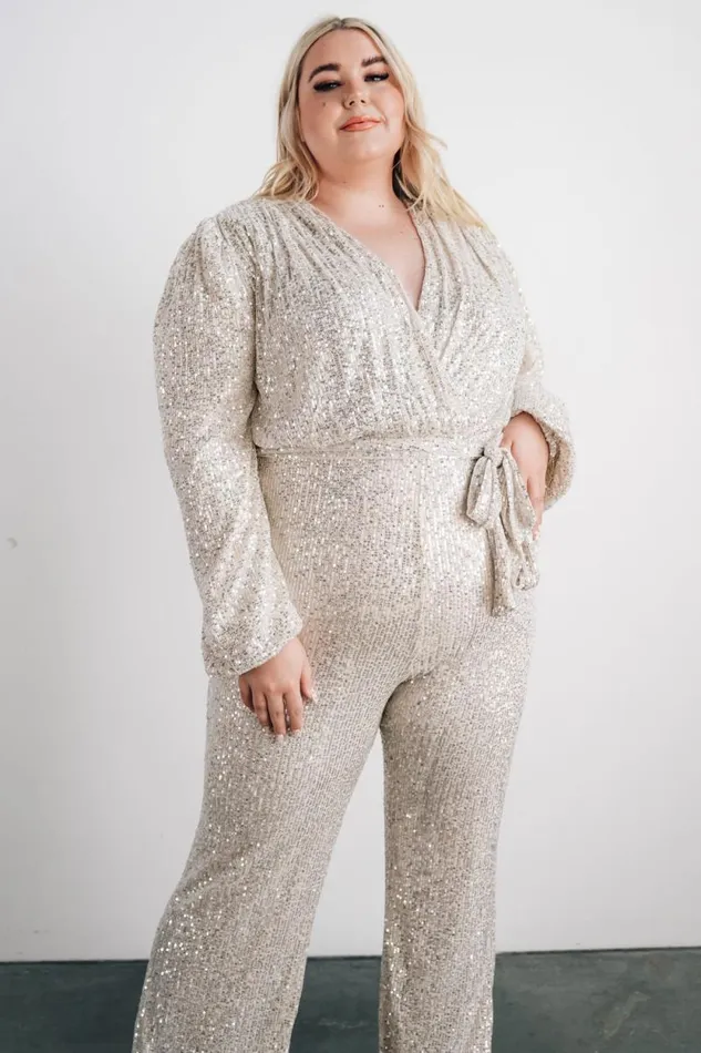 Women Brussels Sequin Jumpsuit Cream Baltic Born Jumpsuits and Rompers