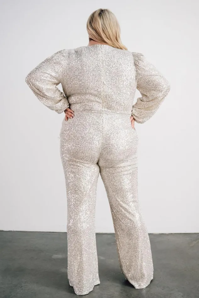 Women Brussels Sequin Jumpsuit Cream Baltic Born Jumpsuits and Rompers
