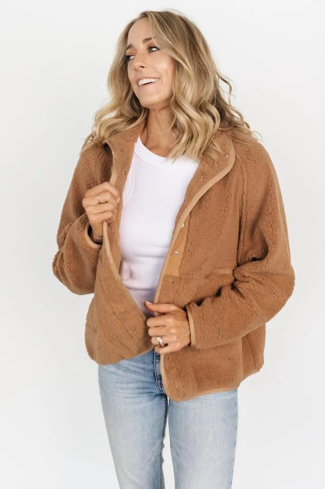 Women Brynn Sherpa Jacket Camel Baltic Born Outerwear