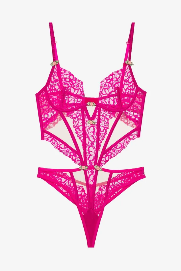 Women Butterfly Lace Teddy Pink For Love and Lemons Lingerie Women Butterfly Lace Teddy Pink For Love and Lemons Lingerie