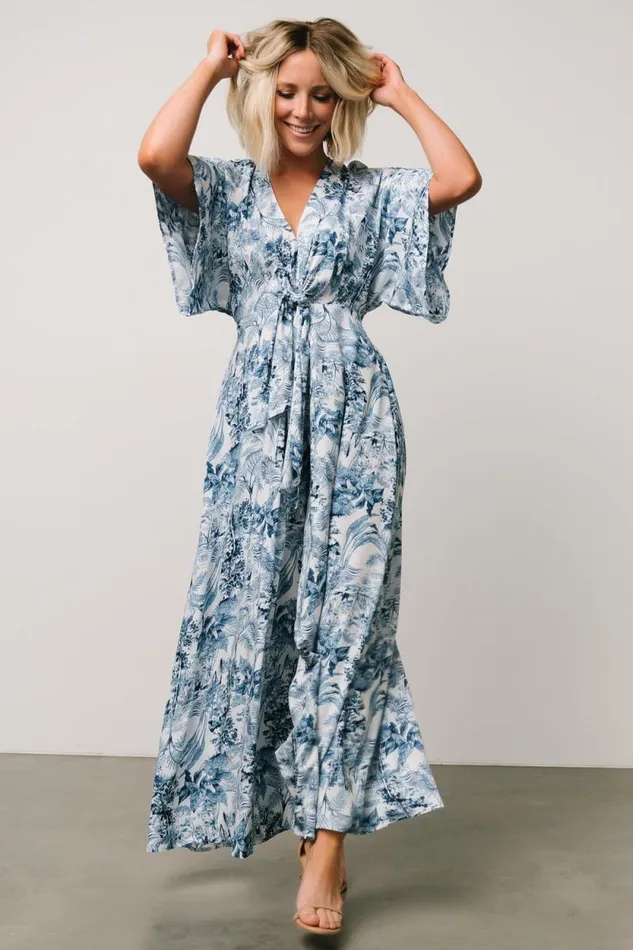 Women Byron Jumpsuit Blue Print Baltic Born Jumpsuits and Rompers
