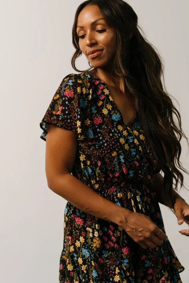 Women Candy Romper Black Floral Baltic Born Jumpsuits and Rompers Women Candy Romper Black Floral Baltic Born Jumpsuits and Rompers