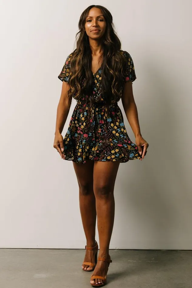 Women Candy Romper Black Floral Baltic Born Jumpsuits and Rompers Women Candy Romper Black Floral Baltic Born Jumpsuits and Rompers