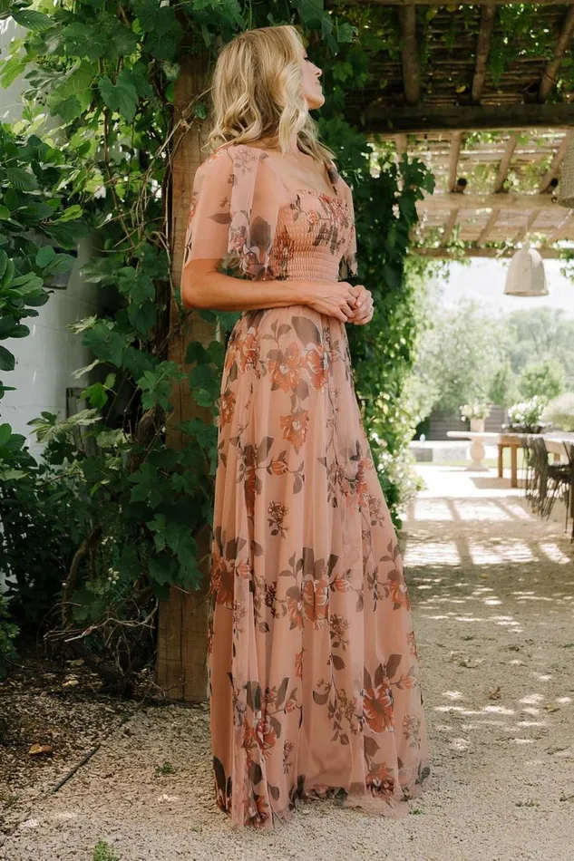 Women Cassandra Tulle Maxi Dress Copper Floral Baltic Born Tulle Styles Women Cassandra Tulle Maxi Dress Copper Floral Baltic Born Tulle Styles