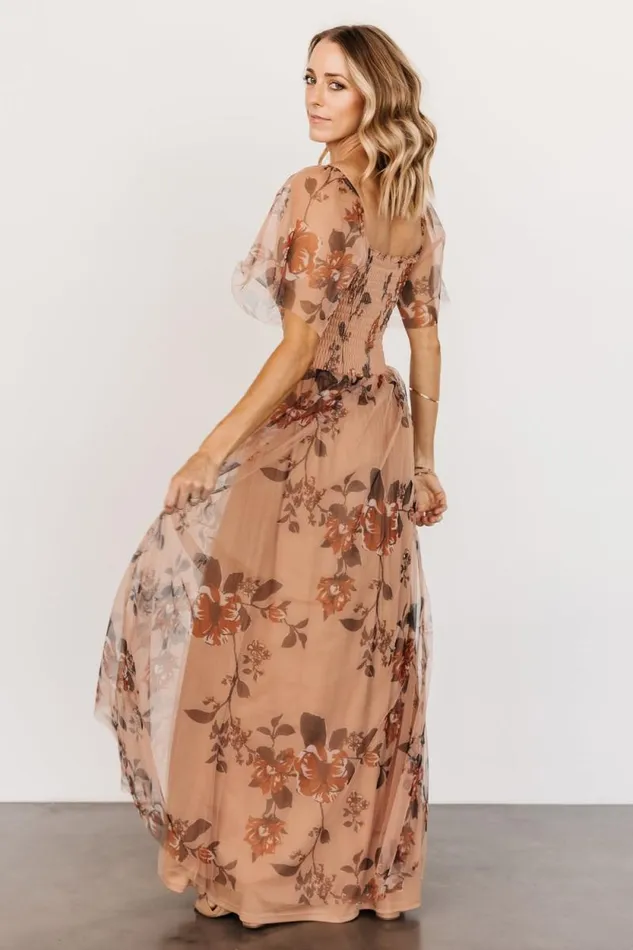Women Cassandra Tulle Maxi Dress Copper Floral Baltic Born Tulle Styles Women Cassandra Tulle Maxi Dress Copper Floral Baltic Born Tulle Styles