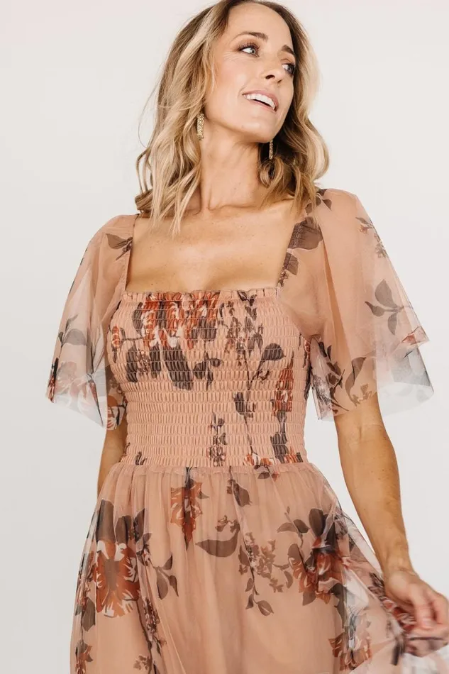 Women Cassandra Tulle Maxi Dress Copper Floral Baltic Born Tulle Styles Women Cassandra Tulle Maxi Dress Copper Floral Baltic Born Tulle Styles