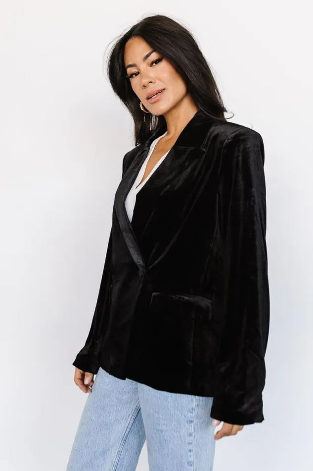 Women Centennial Velvet Blazer Black Baltic Born Outerwear Women Centennial Velvet Blazer Black Baltic Born Outerwear