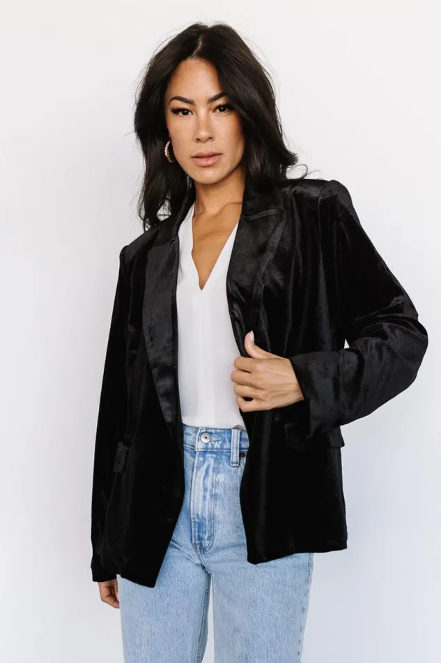 Women Centennial Velvet Blazer Black Baltic Born Outerwear Women Centennial Velvet Blazer Black Baltic Born Outerwear