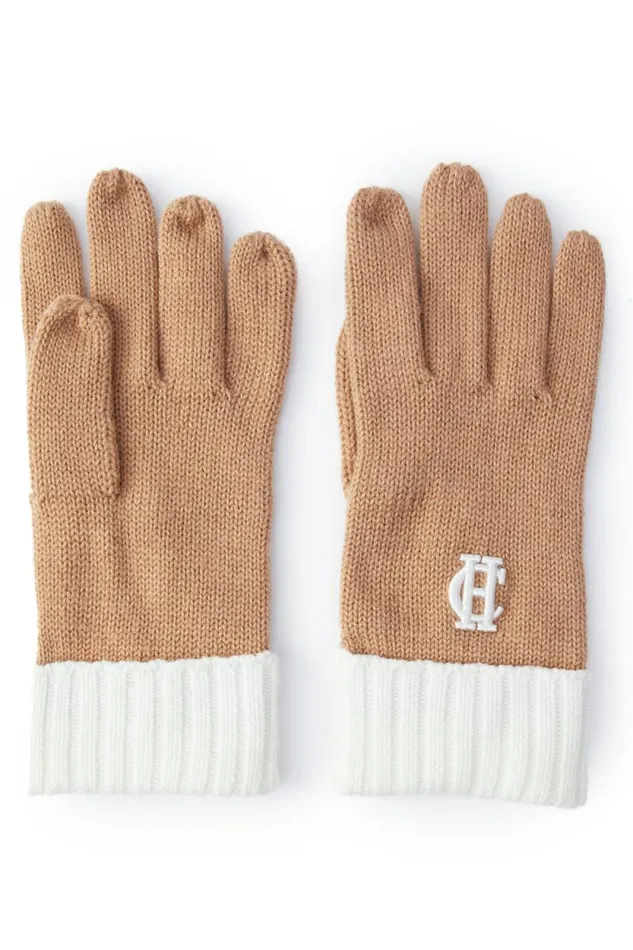 Women Chelsea Logo Knitted Gloves Camel Cream Holland Cooper Gloves Women Chelsea Logo Knitted Gloves Camel Cream Holland Cooper Gloves