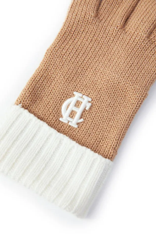 Women Chelsea Logo Knitted Gloves Camel Cream Holland Cooper Gloves Women Chelsea Logo Knitted Gloves Camel Cream Holland Cooper Gloves