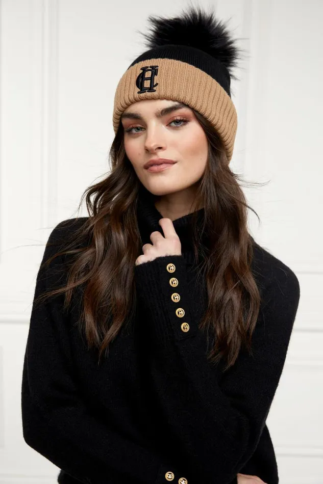 Women Chelsea Merino Bobble Hat Black Holland Cooper Hats and Headbands Women Chelsea Merino Bobble Hat Black Holland Cooper Hats and Headbands