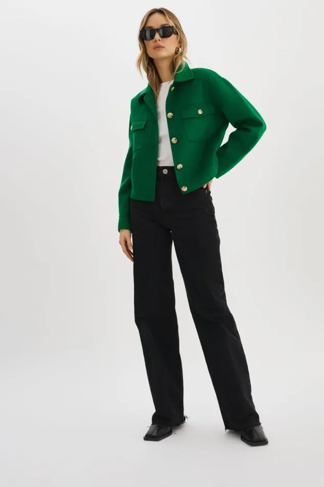 Women CHRISTINE Wool Jacket Vibrant Green LAMARQUE Wool Women CHRISTINE Wool Jacket Vibrant Green LAMARQUE Wool