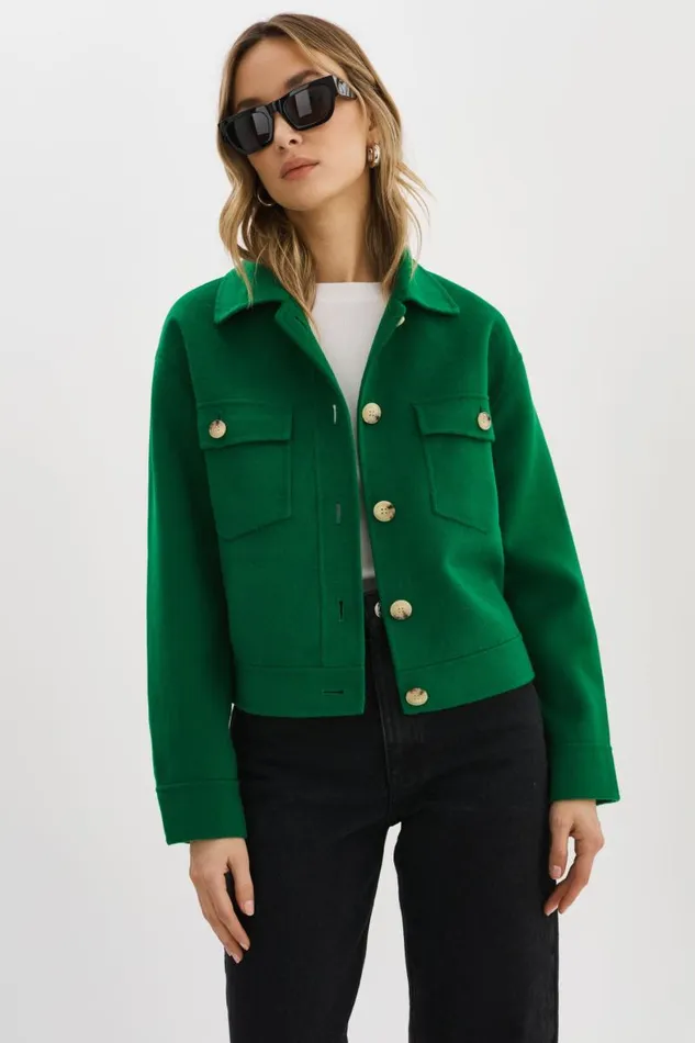 Women CHRISTINE Wool Jacket Vibrant Green LAMARQUE Wool Women CHRISTINE Wool Jacket Vibrant Green LAMARQUE Wool
