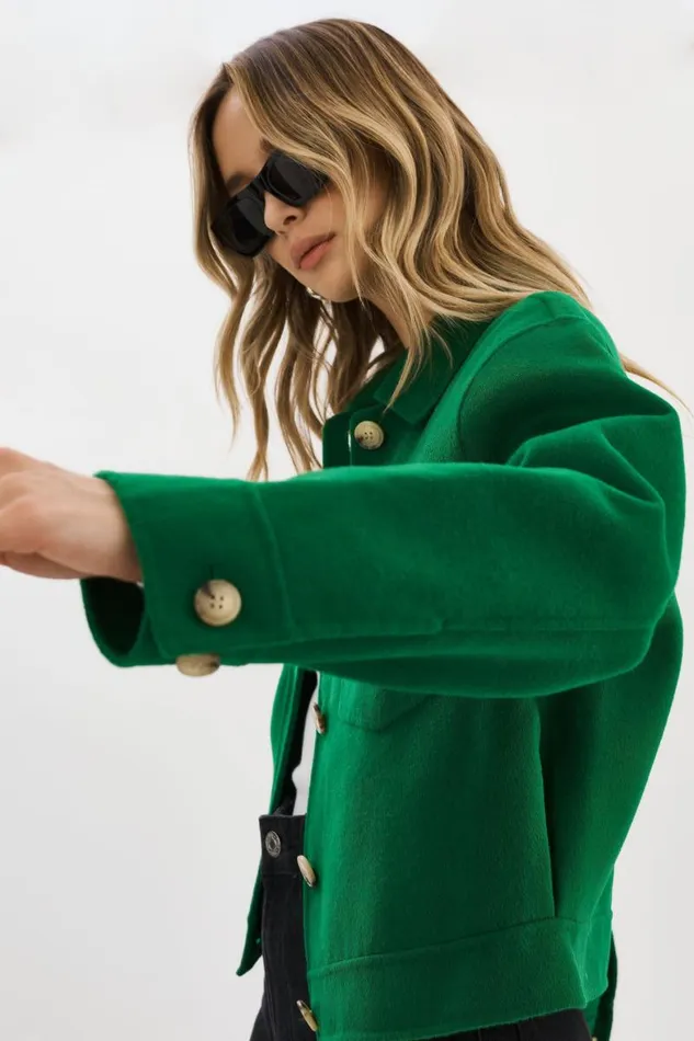 Women CHRISTINE Wool Jacket Vibrant Green LAMARQUE Wool Women CHRISTINE Wool Jacket Vibrant Green LAMARQUE Wool