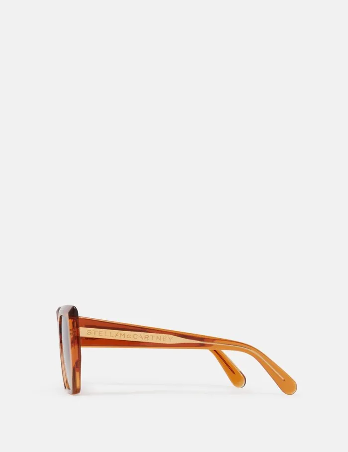 Women Chunky Square CatEye Sunglasses Glossy Tangerine Stella McCartney Sunglasses Women Chunky Square CatEye Sunglasses Glossy Tangerine Stella McCartney Sunglasses