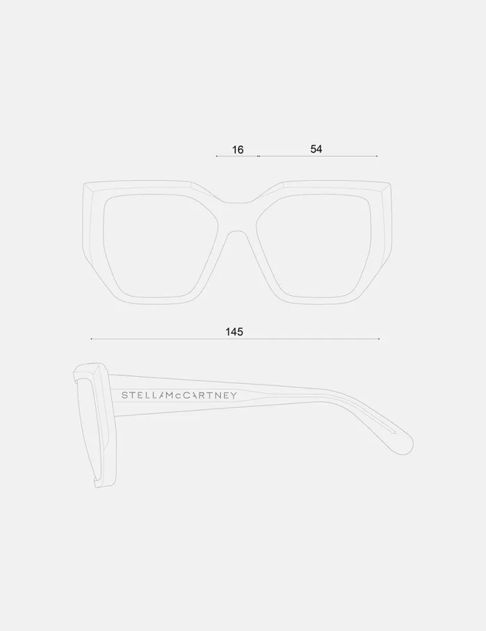 Women Chunky Square CatEye Sunglasses Glossy Tangerine Stella McCartney Sunglasses Women Chunky Square CatEye Sunglasses Glossy Tangerine Stella McCartney Sunglasses