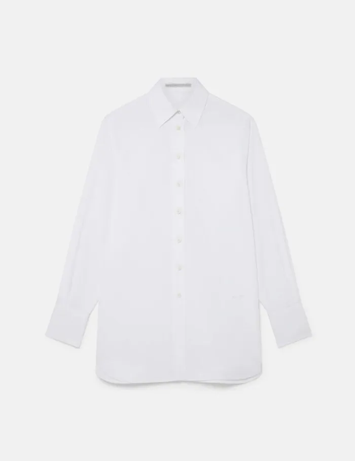 Women Classic Collar LongSleeve Shirt Pure White Stella McCartney Shirts And Tops